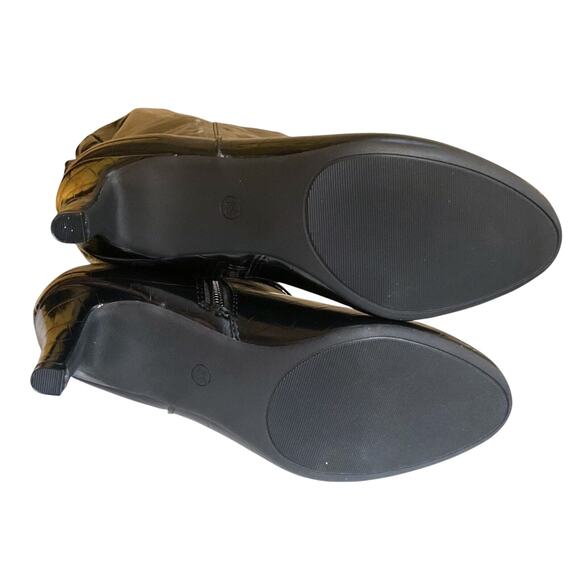 Karen Scott Boots Women Black SZ 7.5M Hanna Croc Wide-Calf Knee High Silver - Picture 9 of 15